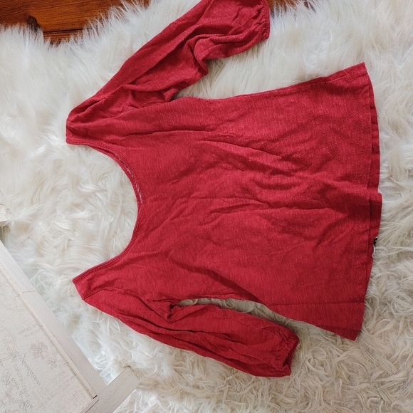 ❤️ Anthropologie postage stamp red multicolored owl top XSP - Picture 4 of 6